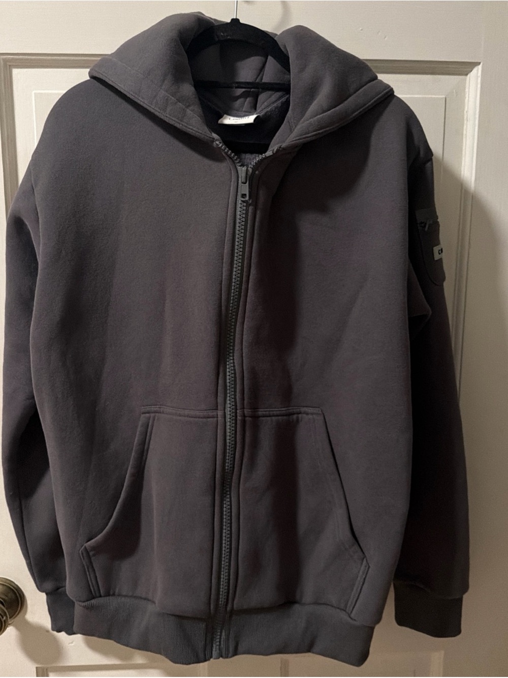 Men's Gray Zip Hoodie Jacket Comfrt M Comfy Soft Loungewear